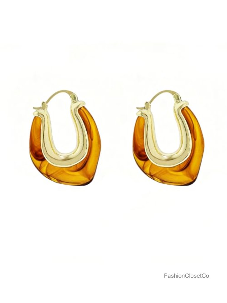 Acrylic Hoop Earrings Geometric Chunky Clear Minimalist Drop Earrings